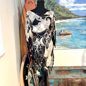 VTG Mary L.Couture,Exquisite Silk Dress, Weighted Tassels,Collectible ,Size XL